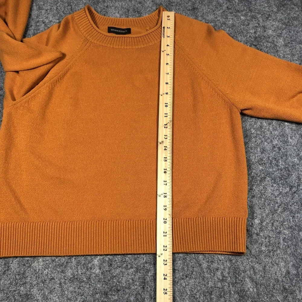 Banana Republic Sweater Mens XL Orange Cotton Blend Crewneck Knit Pullover